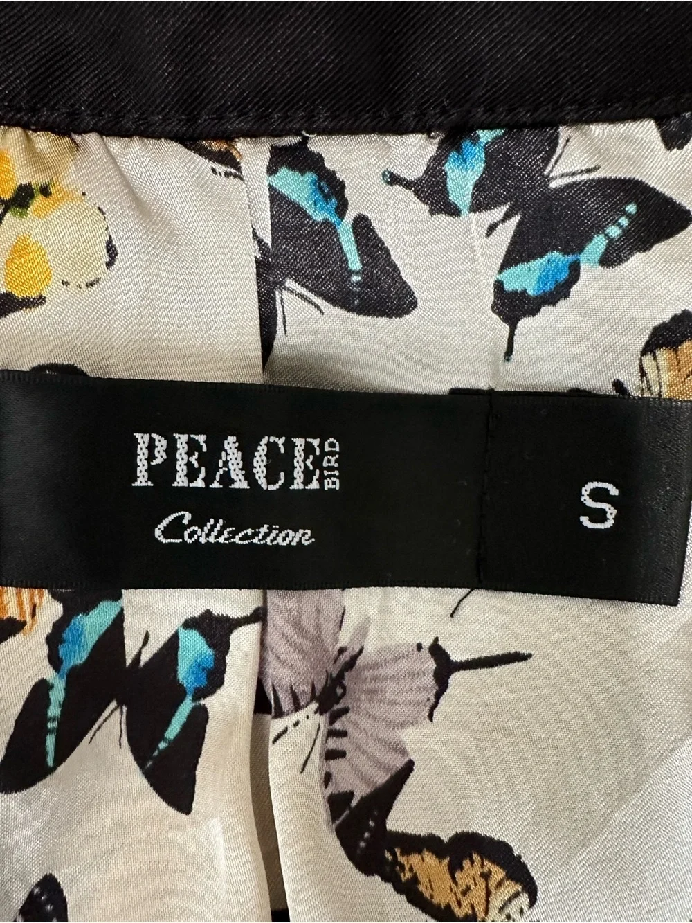 Peacebird Women’s Black Belted Trench Coat Sz S